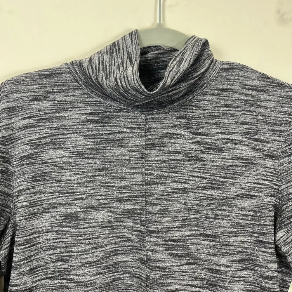 Lululemon Top Womens 8 Black Spacedye &Go Take-Off Long Sleeve Shirt Running
